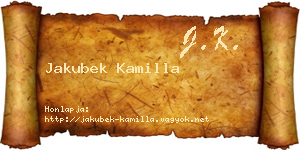 Jakubek Kamilla névjegykártya