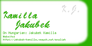 kamilla jakubek business card